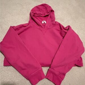 Lululemon Cropped the Pink Hooded Sweatshirt
